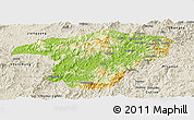 Physical Panoramic Map of Jianou, shaded relief outside