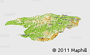 Physical Panoramic Map of Jianou, single color outside