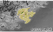 Satellite 3D Map of Jinjiang, desaturated
