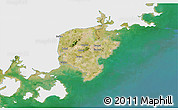 Satellite 3D Map of Jinjiang, single color outside
