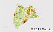 Physical 3D Map of Liancheng, cropped outside