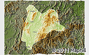 Physical 3D Map of Liancheng, darken