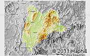 Physical 3D Map of Liancheng, desaturated