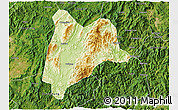 Physical 3D Map of Liancheng, satellite outside
