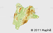 Physical 3D Map of Liancheng, single color outside