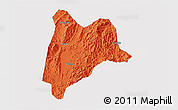 Political 3D Map of Liancheng, single color outside