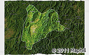 Satellite 3D Map of Liancheng, darken