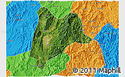 Satellite 3D Map of Liancheng, political outside