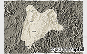 Shaded Relief 3D Map of Liancheng, darken
