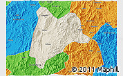 Shaded Relief 3D Map of Liancheng, political outside