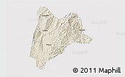 Shaded Relief 3D Map of Liancheng, single color outside
