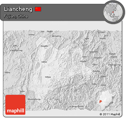 Silver Style 3D Map of Liancheng