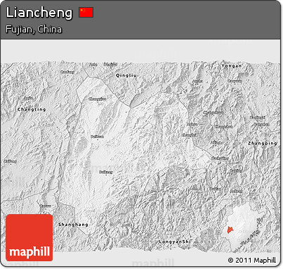 Silver Style 3D Map of Liancheng