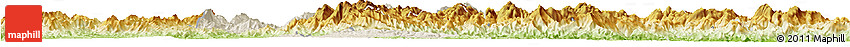 Shaded Relief Horizon Map of Liancheng, physical outside