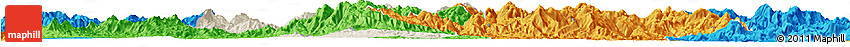 Shaded Relief Horizon Map of Liancheng, political outside