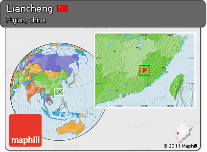 Political Location Map of Liancheng