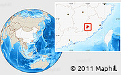 Shaded Relief Location Map of Liancheng, highlighted country