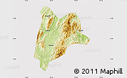 Physical Map of Liancheng, cropped outside
