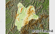 Physical Map of Liancheng, darken