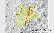 Physical Map of Liancheng, lighten, desaturated
