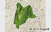 Satellite Map of Liancheng, shaded relief outside
