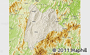 Shaded Relief Map of Liancheng, physical outside