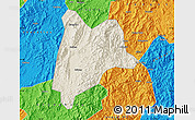 Shaded Relief Map of Liancheng, political outside