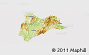Physical Panoramic Map of Liancheng, cropped outside
