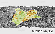 Physical Panoramic Map of Liancheng, darken, desaturated
