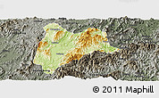 Physical Panoramic Map of Liancheng, darken, semi-desaturated
