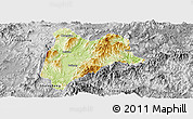 Physical Panoramic Map of Liancheng, desaturated