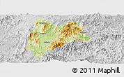 Physical Panoramic Map of Liancheng, lighten, desaturated