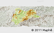 Physical Panoramic Map of Liancheng, lighten, semi-desaturated