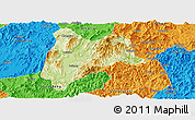 Physical Panoramic Map of Liancheng, political outside