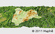 Physical Panoramic Map of Liancheng, satellite outside