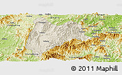 Shaded Relief Panoramic Map of Liancheng, physical outside