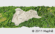 Shaded Relief Panoramic Map of Liancheng, satellite outside