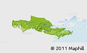 Physical Panoramic Map of Longhai, single color outside