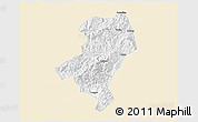 Classic Style 3D Map of Longyan Shi, single color outside