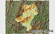Physical 3D Map of Longyan Shi, darken