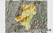 Physical 3D Map of Longyan Shi, darken, semi-desaturated