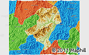 Physical 3D Map of Longyan Shi, political outside
