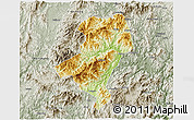 Physical 3D Map of Longyan Shi, semi-desaturated