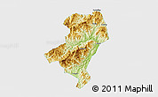 Physical 3D Map of Longyan Shi, single color outside
