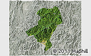 Satellite 3D Map of Longyan Shi, lighten, semi-desaturated