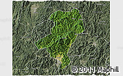 Satellite 3D Map of Longyan Shi, semi-desaturated