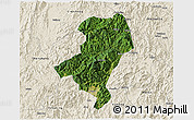 Satellite 3D Map of Longyan Shi, shaded relief outside