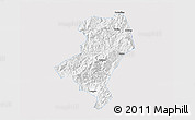 Silver Style 3D Map of Longyan Shi, single color outside
