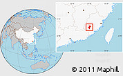 Gray Location Map of Longyan Shi, highlighted country