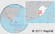 Gray Location Map of Longyan Shi, highlighted parent region